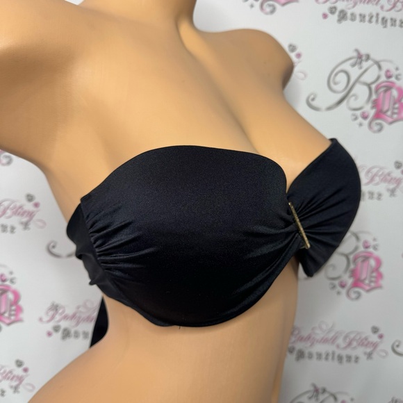 Victoria’s Secret bikini top black with gold hardware Victoria’s Secret logo - Picture 4 of 9